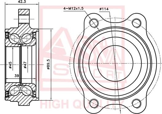 ASVA ADWH-A6MF92-KIT - Təkər Qovşağı furqanavto.az