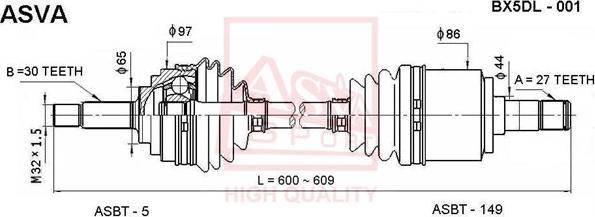 ASVA BX5DL-001 - Sürücü mili furqanavto.az