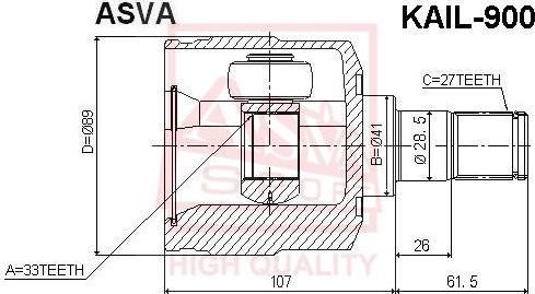 ASVA KAIL-900 - Birləşmə dəsti, ötürücü val furqanavto.az