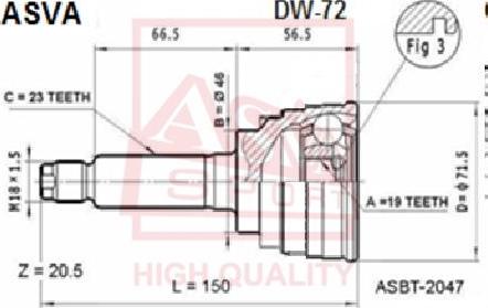 ASVA DW-72 - Birləşmə dəsti, ötürücü val furqanavto.az