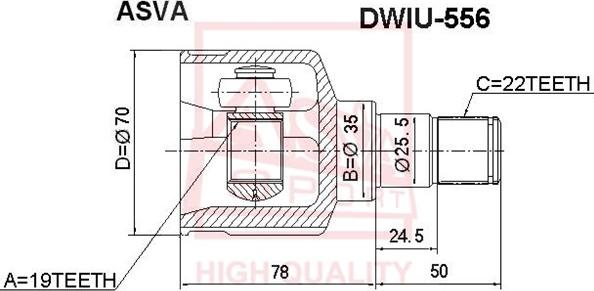 ASVA DWIU-556 - Birləşmə dəsti, ötürücü val furqanavto.az