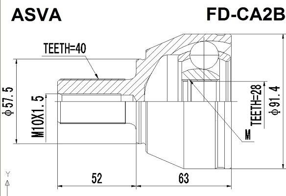 ASVA FD-CA2B - Birləşmə dəsti, ötürücü val furqanavto.az