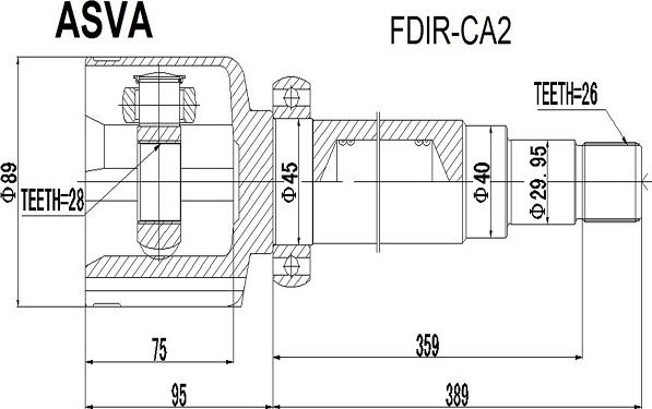 ASVA FDIR-CA2 - Birləşmə dəsti, ötürücü val furqanavto.az