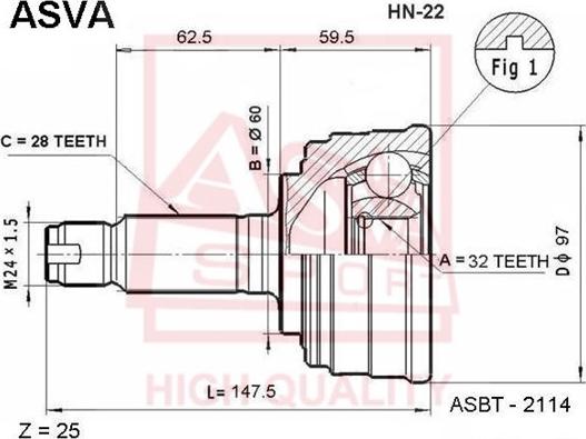 ASVA HN-22 - Birləşmə dəsti, ötürücü val furqanavto.az