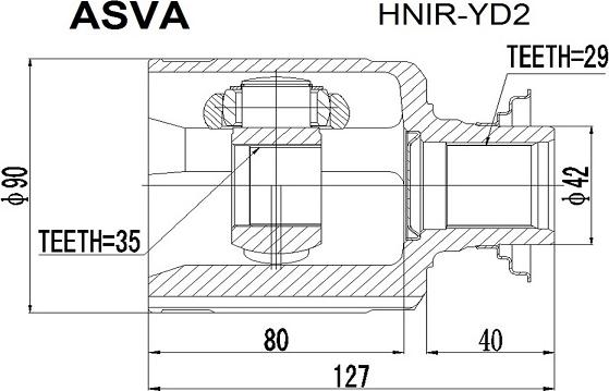 ASVA HNIR-YD2 - Birləşmə dəsti, ötürücü val furqanavto.az