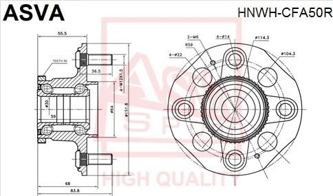 ASVA HNWH-CFA50R - Təkər Qovşağı furqanavto.az