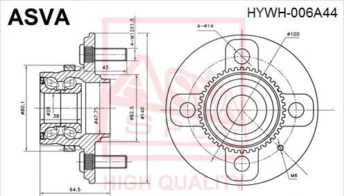 ASVA HYWH-006A44 - Təkər Qovşağı furqanavto.az