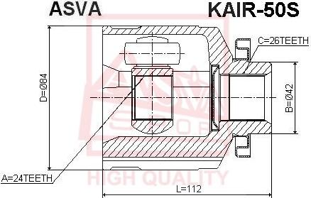 ASVA KAIR-50S - Birləşmə dəsti, ötürücü val furqanavto.az