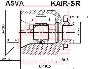 ASVA KAIR-SR - Birləşmə dəsti, ötürücü val furqanavto.az