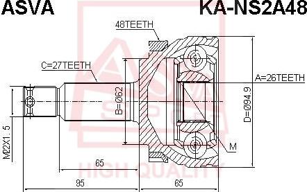 ASVA KA-NS2A48 - Birləşmə dəsti, ötürücü val www.furqanavto.az