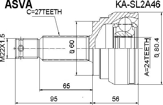 ASVA KA-SL2A46 - Birləşmə dəsti, ötürücü val furqanavto.az