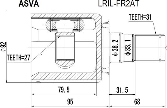 ASVA LRIL-FR2AT - Birləşmə dəsti, ötürücü val furqanavto.az