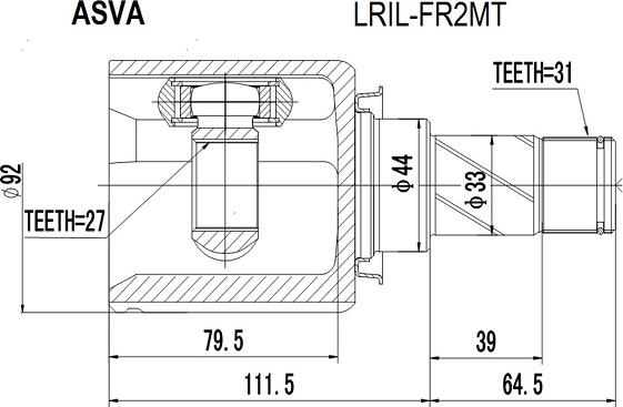 ASVA LRIL-FR2MT - Birləşmə dəsti, ötürücü val furqanavto.az