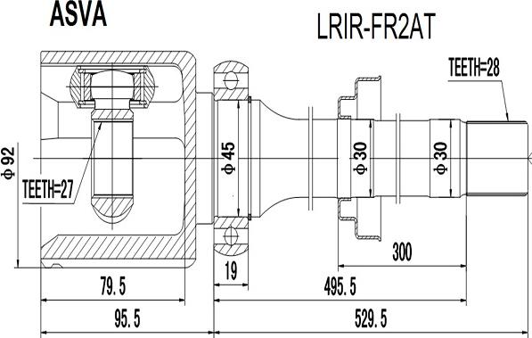 ASVA LRIR-FR2AT - Birləşmə dəsti, ötürücü val furqanavto.az