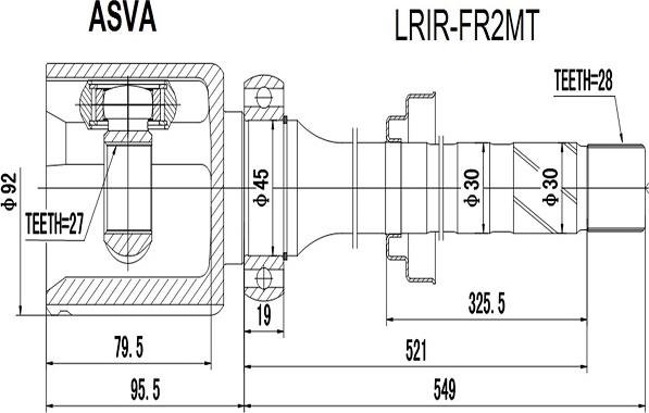 ASVA LRIR-FR2MT - Birləşmə dəsti, ötürücü val furqanavto.az