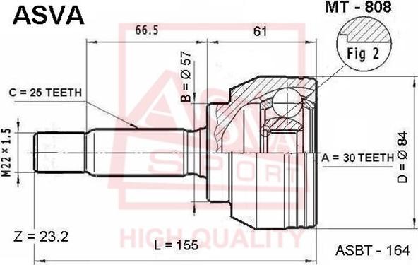 ASVA MT-808 - Birləşmə dəsti, ötürücü val furqanavto.az