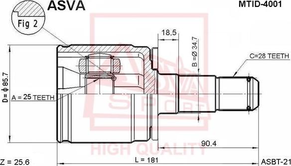 ASVA MTID-4001 - Birləşmə dəsti, ötürücü val furqanavto.az