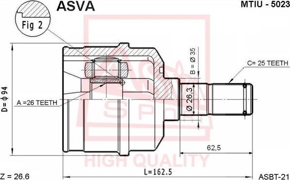 ASVA MTIU-5023 - Birləşmə dəsti, ötürücü val furqanavto.az