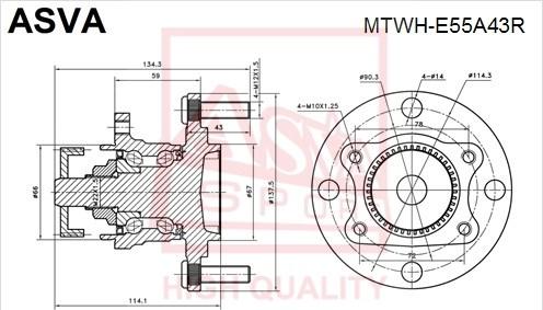 ASVA MTWH-E55A43R - Təkər Qovşağı furqanavto.az