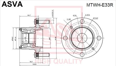 ASVA MTWH-E33R - Təkər Qovşağı furqanavto.az