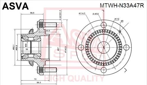 ASVA MTWH-N33A47R - Təkər Qovşağı furqanavto.az