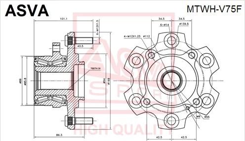 ASVA MTWH-V75F - Təkər Qovşağı furqanavto.az