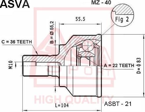 ASVA MZ-40 - Birləşmə dəsti, ötürücü val furqanavto.az