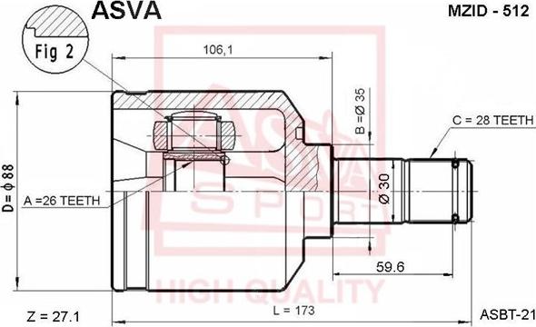 ASVA MZID-512 - Birləşmə dəsti, ötürücü val furqanavto.az