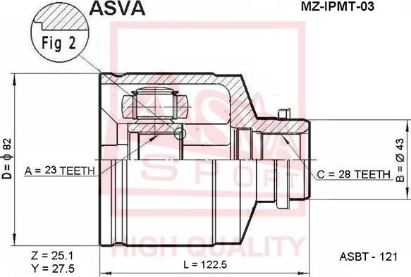 ASVA MZ-IPMT-03 - Birləşmə dəsti, ötürücü val furqanavto.az