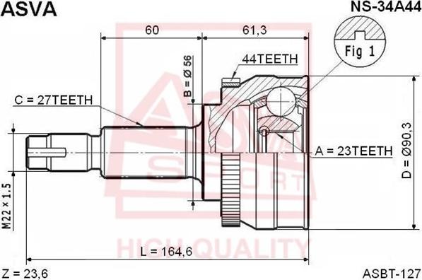 ASVA NS-34A44 - Birləşmə dəsti, ötürücü val furqanavto.az