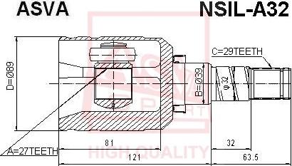ASVA NSIL-A32 - Birləşmə dəsti, ötürücü val furqanavto.az