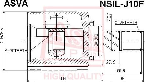 ASVA NSIL-J10F - Birləşmə dəsti, ötürücü val furqanavto.az