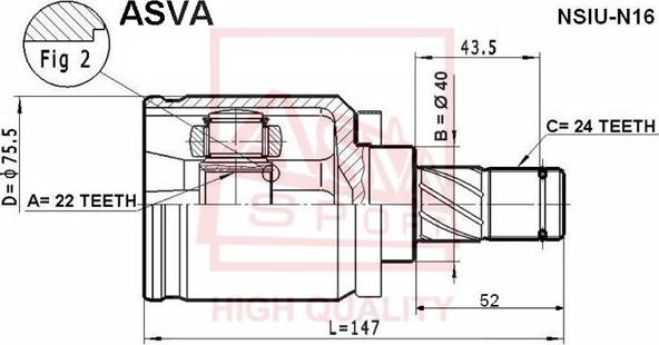 ASVA NSIU-N16 - Birləşmə dəsti, ötürücü val furqanavto.az