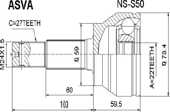 ASVA NS-S50 - Birləşmə dəsti, ötürücü val furqanavto.az