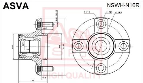 ASVA NSWH-N16R - Təkər Qovşağı furqanavto.az