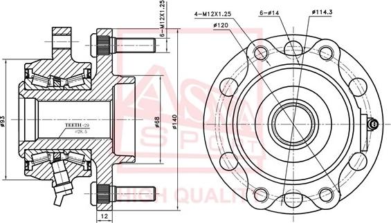 ASVA NSWH-R51F - Təkər Qovşağı furqanavto.az