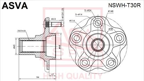 ASVA NSWH-T30R - Təkər Qovşağı furqanavto.az