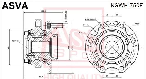 ASVA NSWH-Z50F - Təkər Qovşağı furqanavto.az