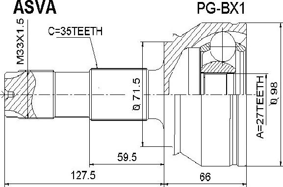 ASVA PG-BX1 - Birləşmə dəsti, ötürücü val furqanavto.az