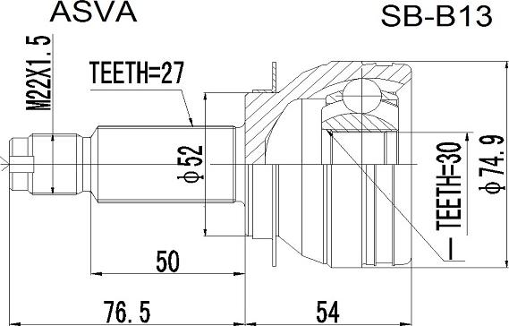ASVA SB-B13 - Birləşmə dəsti, ötürücü val furqanavto.az