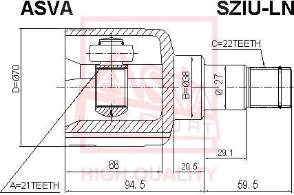 ASVA SZIU-LN - Birləşmə dəsti, ötürücü val furqanavto.az