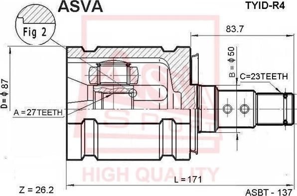 ASVA TYID-R4 - Birləşmə dəsti, ötürücü val furqanavto.az