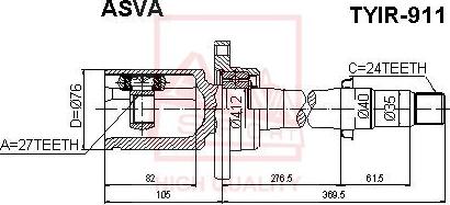 ASVA TYIR-911 - Birləşmə dəsti, ötürücü val furqanavto.az