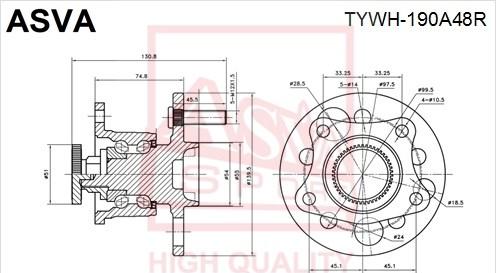 ASVA TYWH-190A48R - Təkər Qovşağı furqanavto.az