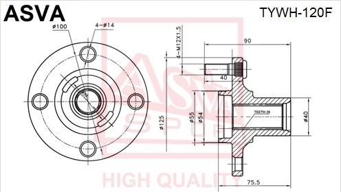 ASVA TYWH-120F - Təkər Qovşağı furqanavto.az