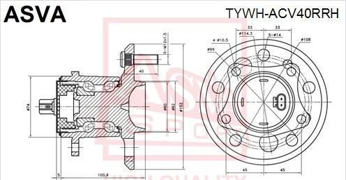 ASVA TYWH-ACV40RRH - Təkər Qovşağı furqanavto.az