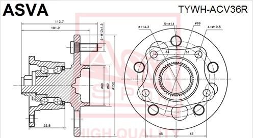 ASVA TYWH-ACV36R - Təkər Qovşağı furqanavto.az