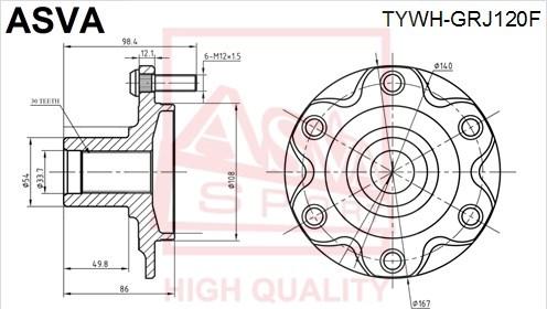 ASVA TYWH-GRJ120F - Təkər Qovşağı furqanavto.az