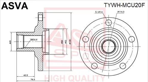 ASVA TYWH-MCU20F - Təkər Qovşağı furqanavto.az