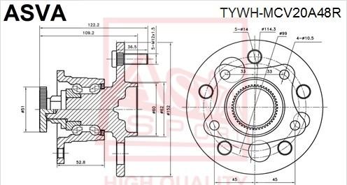 ASVA TYWH-MCV20A48R - Təkər Qovşağı furqanavto.az